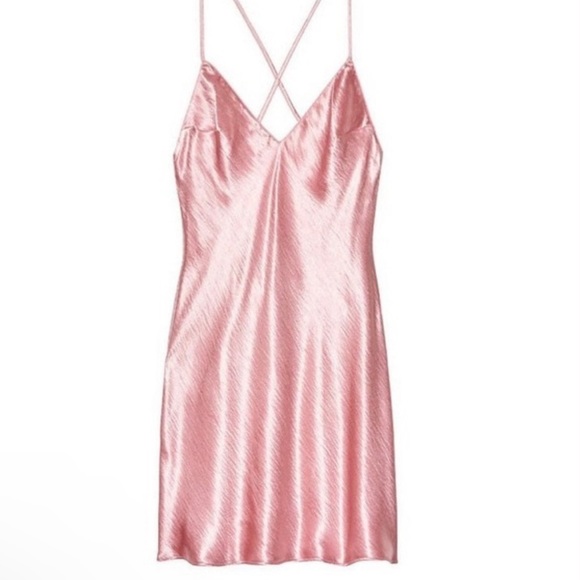 NWT Victorias Secret Cowl Back Satin Slip Dress Pink - Picture 2 of 12